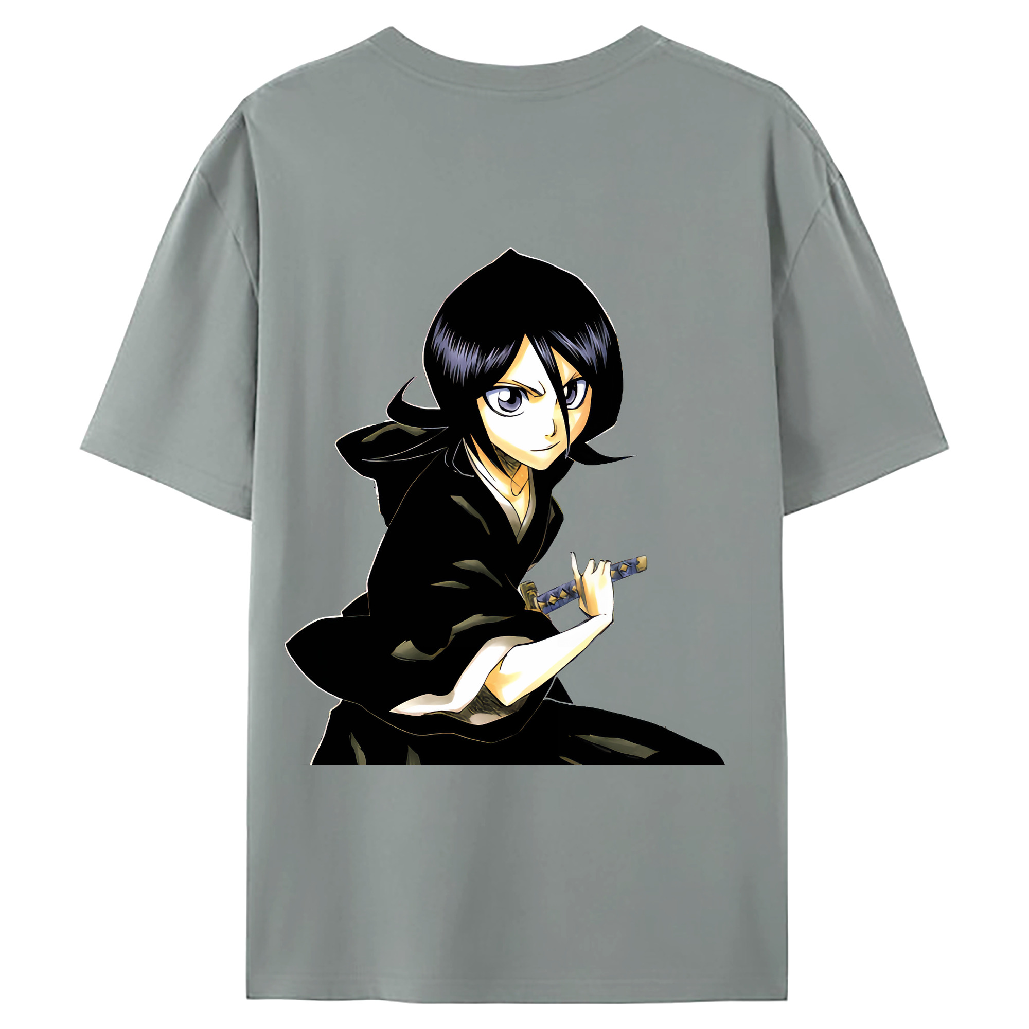 （画像用） ブリーチ 朽木ルキア BLEACH Kuchiki Rukia 綿100％ メンズ半袖Tシャツ（バックプリント） 通気性